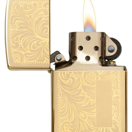 Zippo Lighter High Polish Brass Venetian