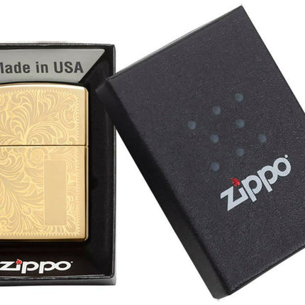 Zippo Lighter High Polish Brass Venetian