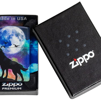 Zippo Howling Wolf and Moon 540 Color Design Pocket Lighter 49683-090881