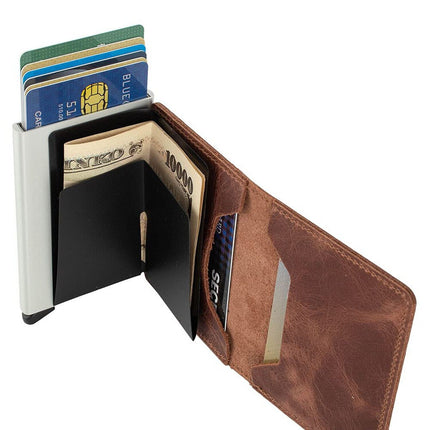 Secrid - Slim Wallet Genuine Vintage Leather RFID Safe Card Case 12 Cards SV-...