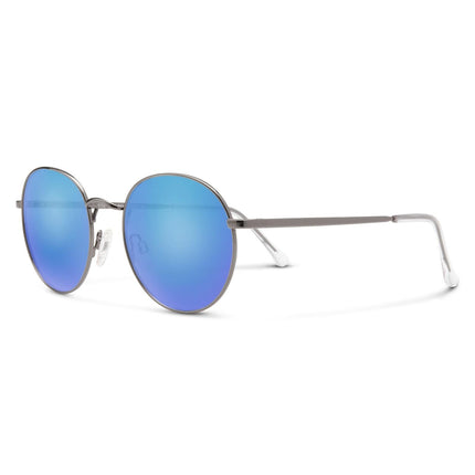 Suncloud Bridge City Sunglasses Unisex Gunmetal Polarized Blue Mirror Lenses