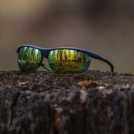Suncloud Zephyr Sunglasses Unisex Matte Black Polarized Green Mirror Lenses