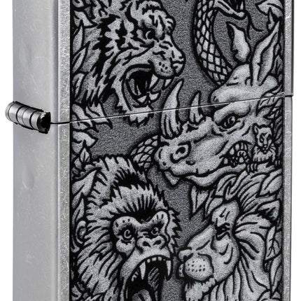Zippo Jungle Design Street Chrome Pocket Lighter 48567-104130