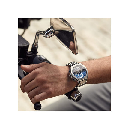 Bulova Men's Precisionist Chronograph Blue Dial Stainless Steel Watch 96B349