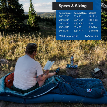 Big Agnes, Boundary Deluxe, Insulated Sleeping Pad, Regular, Gibraltar Sea, (...