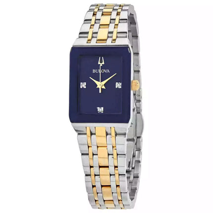 Bulova Ladies Quadra Quartz Blue Dial Watch - 98P177