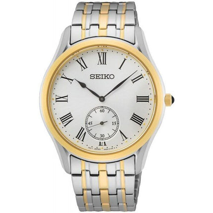 Seiko Men's Quartz White Dial Two-tone Watch - SRK048P1