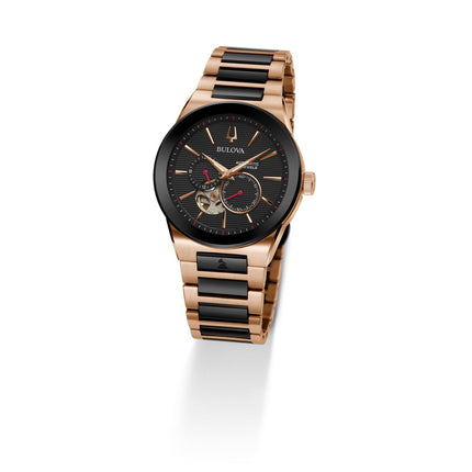 Bulova Men's Automatic Two-Tone Watch Open Heartbeat 98A236