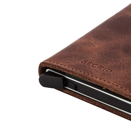 Secrid - Slim Wallet Genuine Vintage Leather RFID Safe Card Case 12 Cards SV-...