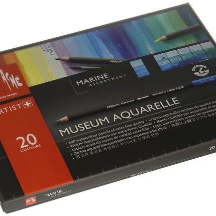 Caran D'ache Museum Aquarelle Pencil Sets Marine set of 20 colours (3510.920)