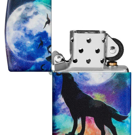 Zippo Howling Wolf and Moon 540 Color Design Pocket Lighter 49683-090881