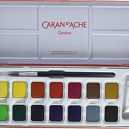 Caran d'Ache Gouache Studio 15 Assorted Colors Set in Metal Tin
