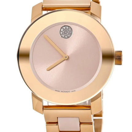 Movado Ladies Bold Quartz Pink Dial Watch - 3600799