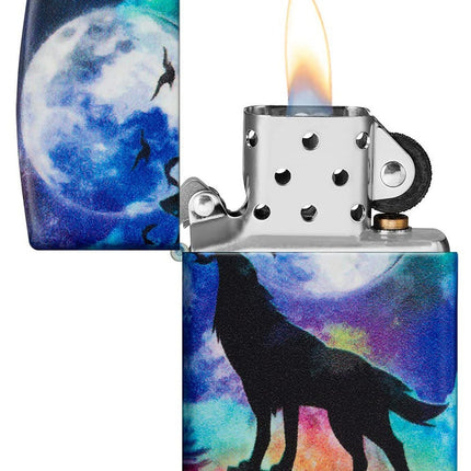 Zippo Howling Wolf and Moon 540 Color Design Pocket Lighter 49683-090881