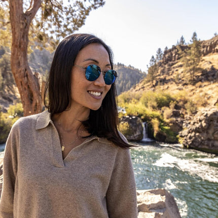 Suncloud Bridge City Sunglasses Unisex Gunmetal Polarized Blue Mirror Lenses