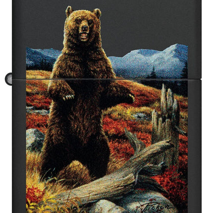 Zippo Linda Pickens Bear Design Black Matte Pocket Lighter 48597-103770