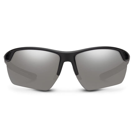 Suncloud Contender Sunglasses Unisex Matte Black Polarized Silver Mirror Lenses