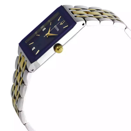 Bulova Men's Quadra Quartz Blue Dial Watch - 98D154