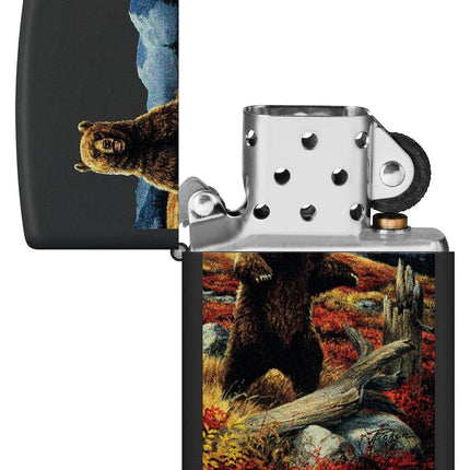 Zippo Linda Pickens Bear Design Black Matte Pocket Lighter 48597-103770