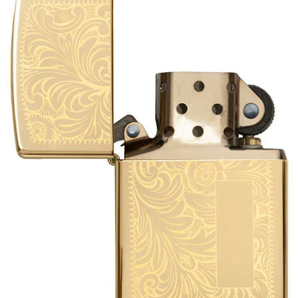 Zippo Lighter High Polish Brass Venetian