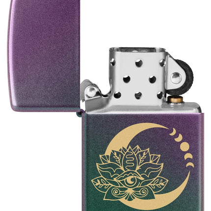 Zippo Lotus Moon Design Iridescent Pocket Lighter 48587-104156