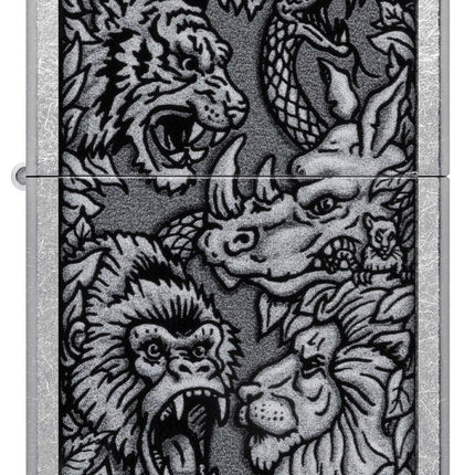 Zippo Jungle Design Street Chrome Pocket Lighter 48567-104130