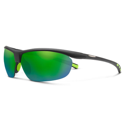 Suncloud Zephyr Sunglasses Unisex Matte Black Polarized Green Mirror Lenses