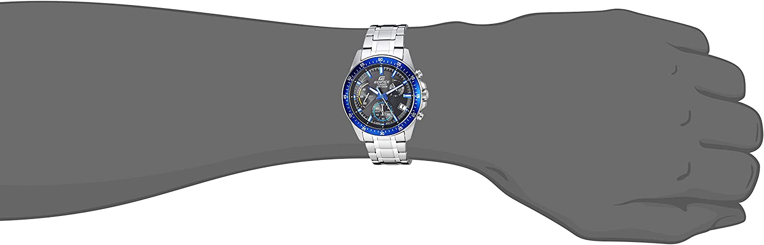 Casio Men's Edifice Stainless Steel Quartz Watch with Stainless-Steel Strap, Silver, 20.15 (Model: EFV-540D-1A2VUDF)