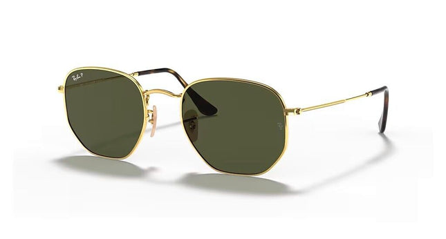 Ray-Ban Hexagonal Polished Gold Frame /G-15 Green Polarized RB3548N 001-5851