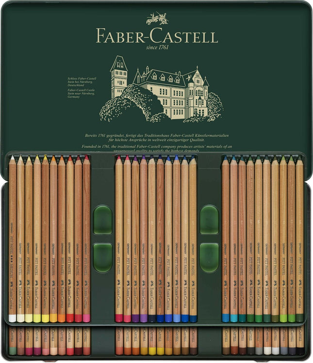 Faber-Castel FC112160 Pitt Pastel Pencils in A Metal Tin (60 Pack), Assorted