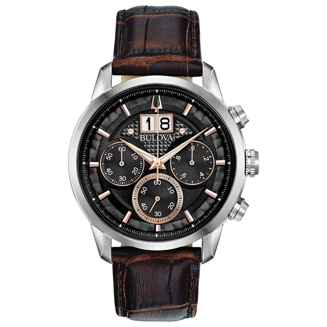 Bulova Men's Classic Sutton 6-Hand Chronograph Calendar "Big Date" 96B311