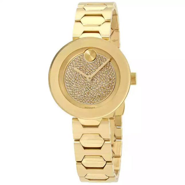 Movado Ladies Bold Pave Crystal Dial Watch - 3600492 NEW