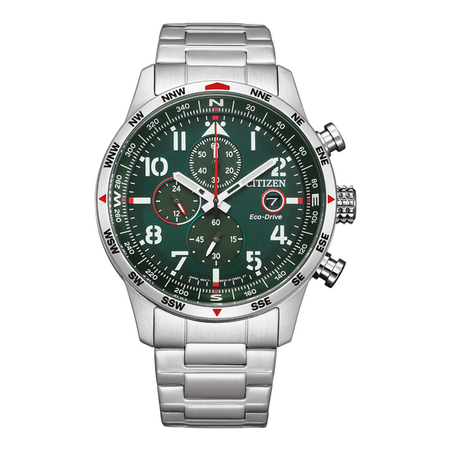 Citizen Men's Aviator Chronograph Green Dial Watch - CA0791-81X