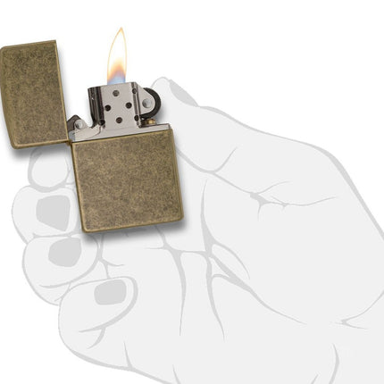 Zippo Armor Pocket Lighter, Tumbled Brass 201FB-000125