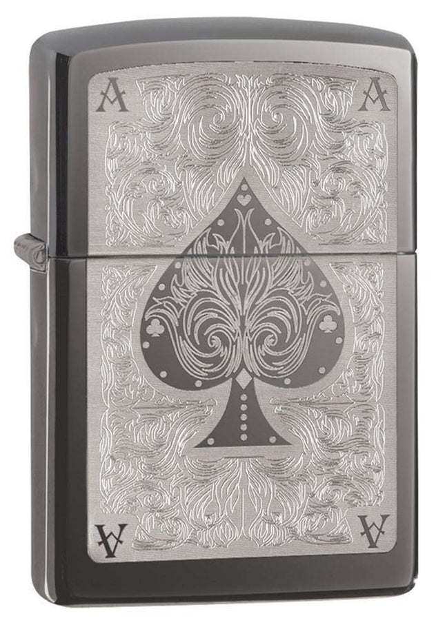 Zippo Spade Card Pocket Lighter, Black Ice 28323-000009