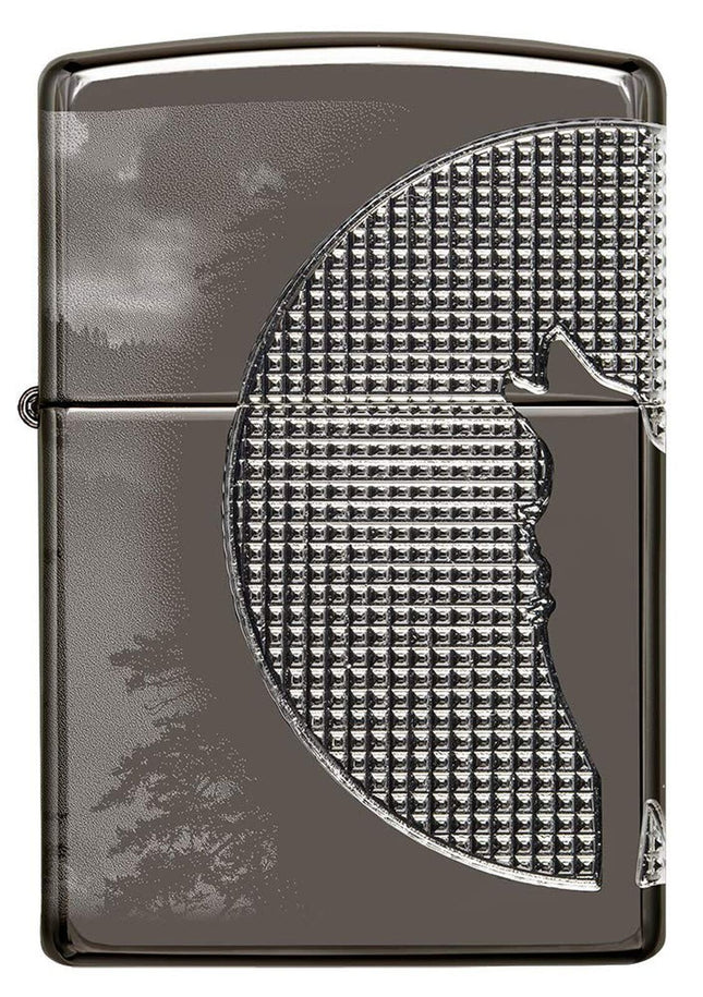 Zippo Armor Wolf Design Black Ice Pocket Lighter 49353-083523