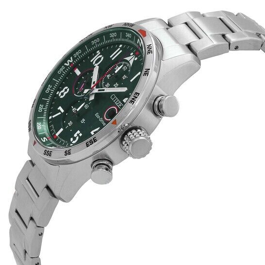 Citizen Men's Aviator Chronograph Green Dial Watch - CA0791-81X