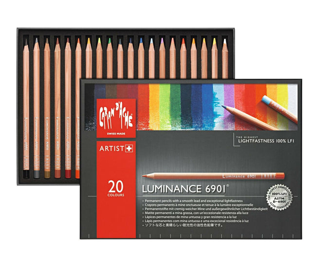 Caran D'ache CREATIVE ART MATERIALS Luminance Colored Pencil Set of 20 - 6901.72