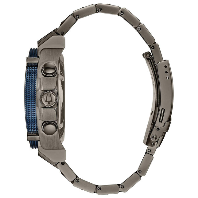 Bulova Men's Precisionist Gray Ion-Plated Stainless Steel 8-Hand Chronograph ...