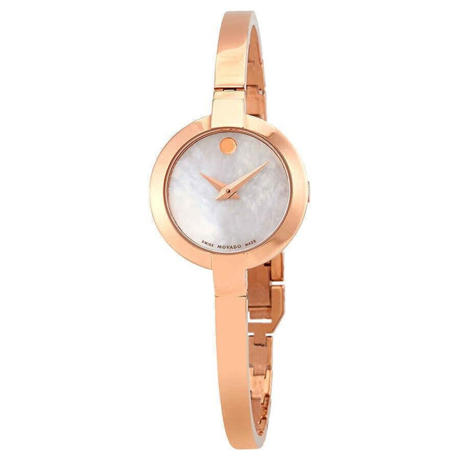 Movado Ladies Bela White Mother of Pearl Dial Watch - 607082
