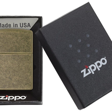 Zippo Armor Pocket Lighter, Tumbled Brass 201FB-000125