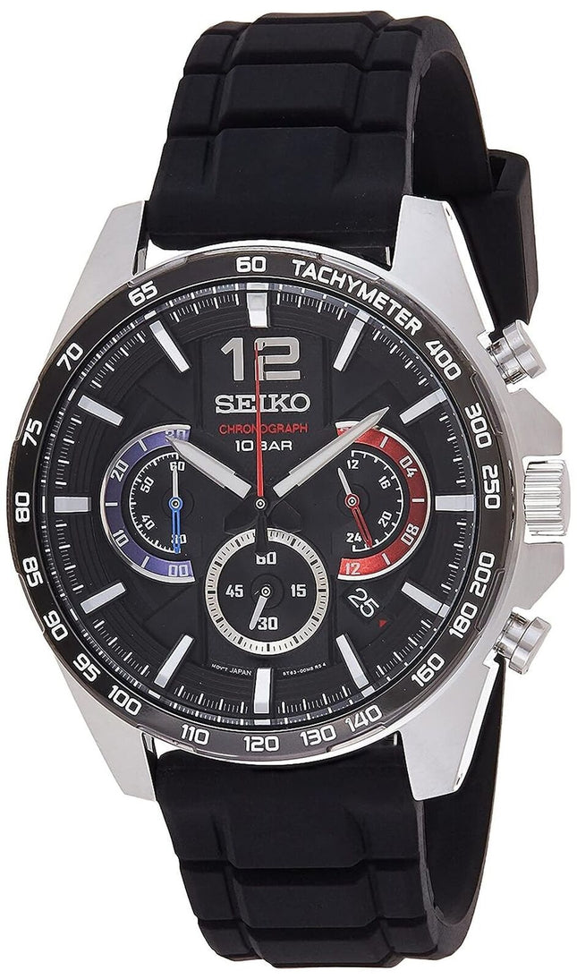 Seiko Essentials Chronograph Quartz Black Dial Men's Watch SSB347P1