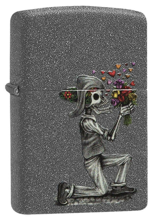 Zippo Skeleton Flowers Iron Stone Gift Set Pocket Lighters 28987-000009