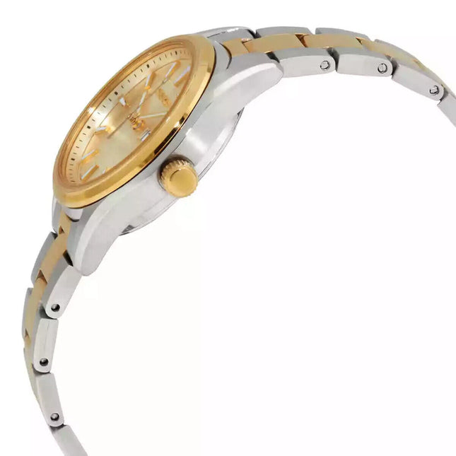 Seiko Ladies Quartz Gold Dial Two-tone Watch - SUR354P1