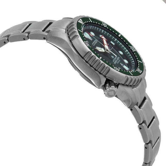 Citizen Men's Promaster Automatic Green Dial Titanium Watch - NY0100-50X NEW