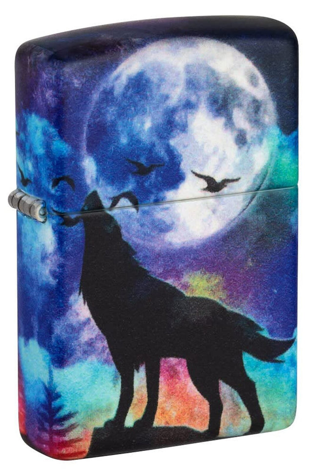 Zippo Howling Wolf and Moon 540 Color Design Pocket Lighter 49683-090881