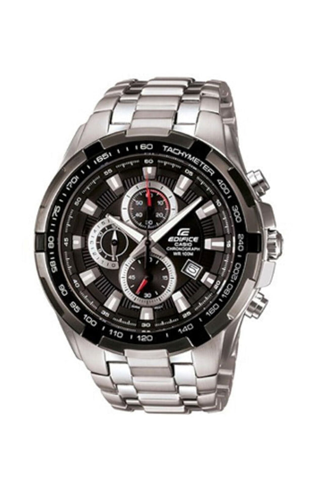 Casio Men's Stainless Steel Edifice Black Dial Tachymeter EF-539D-1AVDF