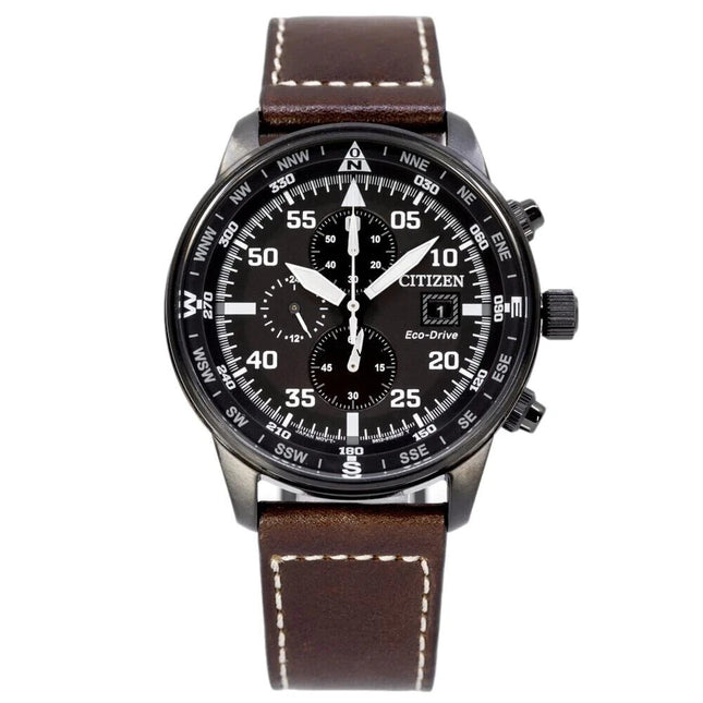 Citizen Men's Aviator Chronograph Black Dial Eco-Drive Watch - CA0695-17E