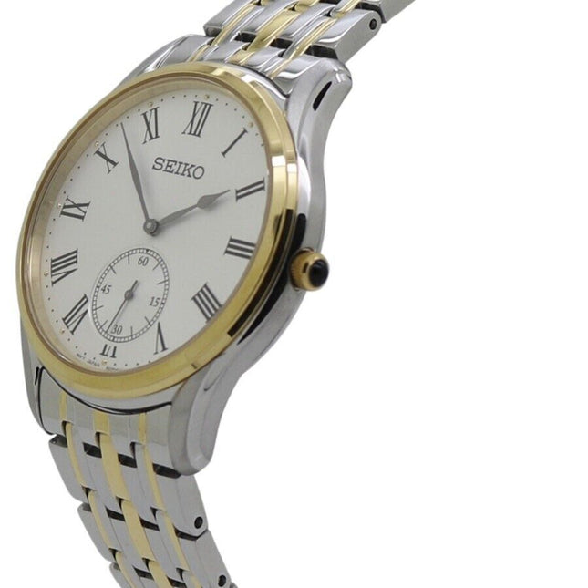 Seiko Men's Quartz White Dial Two-tone Watch - SRK048P1