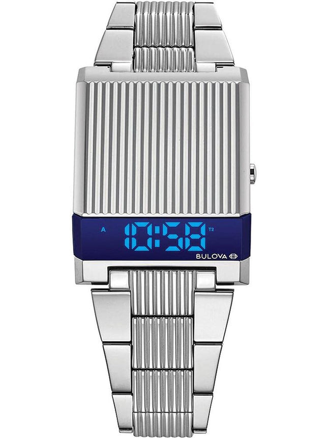 Bulova Mens Archive Series LED Computron Stainless Steel Watch 96C139